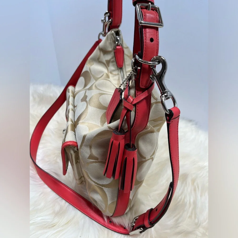 Coach Legacy Signature Courtney Khaki Corral Adjustable Shoulder Bag - Picture 5 of 11